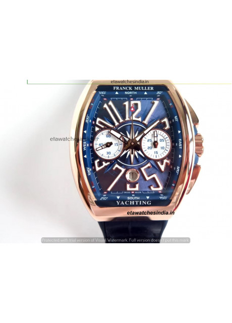 Franck Muller Vanguard Yachting 1:1 Super Clone Watch India Chronograph Ref. V 45 CC DT YACHTING 5N (BL)