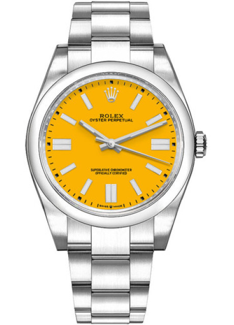 Rolex Yellow Oyster Perpetual Swiss Super Clone Watch India|Swiss ETA 3230 Movement 