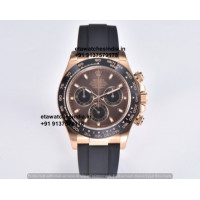 Rolex Daytona Chocolate Dial Oysterflex Super Clone Watch | Swiss Clone 4130 Movement