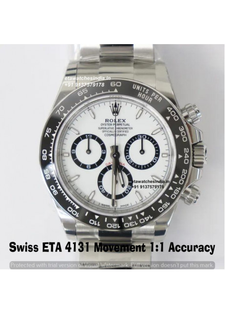 Rolex Daytona Panda 126500LN Cosmograph 1:1 Super Clone Watch | Swiss Clone 4131 Movement |Same Thickness & Accuracy